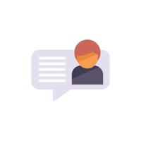 Speech bubble with portrait depicting online communication concept vector