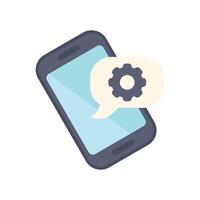Smartphone showing settings configuration speech bubble vector