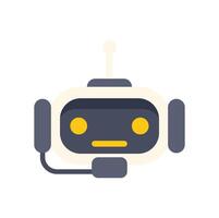 White and grey friendly chatbot with antenna and microphone is listening vector