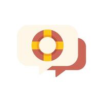 Speech bubbles showing lifebuoy for emergency support and help vector