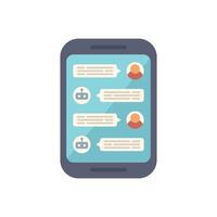 Chatbot having conversation with customer on smartphone screen vector
