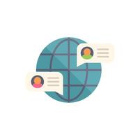 Global communication connecting people around the world with chat bubbles vector