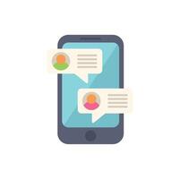 Modern smartphone showing instant messaging chat bubbles vector