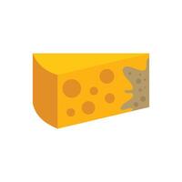 Triangle piece of swiss cheese melting on white background vector