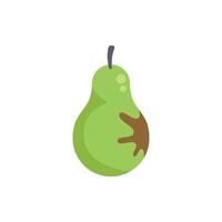 Green pear showing signs of rotting process vector