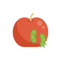 Bacteria multiplying on an apple representing food poisoning vector