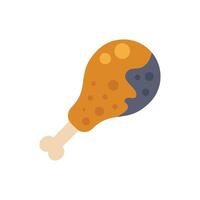 Fried chicken leg dripping with sauce on white background vector