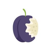 Ripe plum showing delicious flesh with bite missing vector