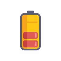 Battery icon showing two out of three bars charged vector