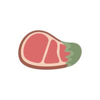 Spoiled meat piece with mold growing on surface vector