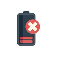 Battery icon showing error while charging smartphone vector