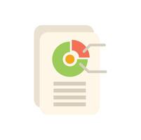 Document showing data analysis with pie chart icon vector