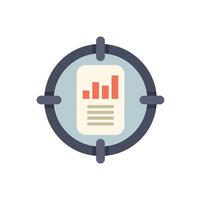 Business targeting increasing bar chart analytics data icon vector