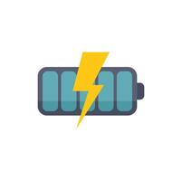Battery icon showing energy recharging with lightning bolt vector