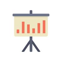 Presentation board showing market growth with bar graph vector