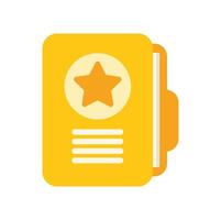Yellow folder icon featuring a star representing important documents vector