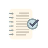 Notepad with checkmark showing finished task list vector
