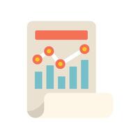 Document showing statistical graph with growing financial chart vector