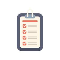 Clipboard showing completed checklist with checkmarks vector
