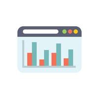 Website showing statistical bar chart graph analytics vector