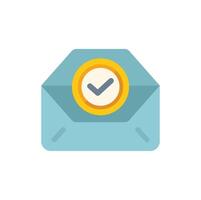 Blue envelope with a checkmark showing validation vector