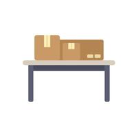 Cardboard boxes sitting on top of a table vector