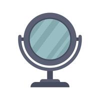 Round desktop makeup mirror standing on table vector