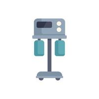 Medical device with display and buttons standing on wheels for treatment in clinic vector