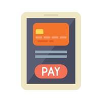 Online payment using credit card on mobile phone app vector