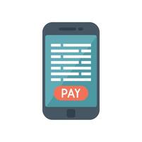 Smartphone showing online payment form with pay button vector