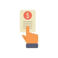 Businessman pointing at invoice for payment in flat design style vector