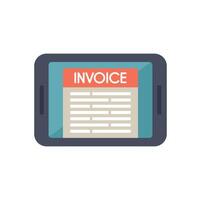 Digital invoice displaying on tablet screen for online payment vector