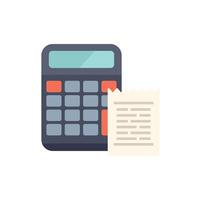 Calculator printing out a receipt showing financial results vector