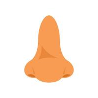 Human nose representing smell and breathing in flat style vector