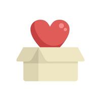 Open cardboard box with heart appearing from inside vector