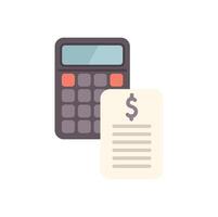 Calculator calculating invoice costs with dollar currency symbol vector