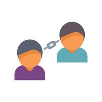 Chain linking two people representing connection concept vector