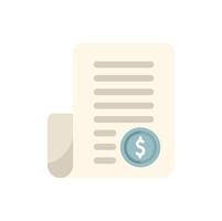 Financial document with dollar coin representing successful contract vector