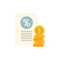 Invoice showing interest rate with growing stack of coins representing profitable investment vector