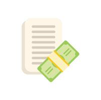 Stack of banknotes attached to a document for finance management vector