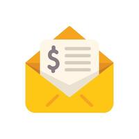 Yellow envelope containing a bill with dollar sign being opened vector