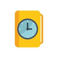 Yellow book showing time management concept with clock vector