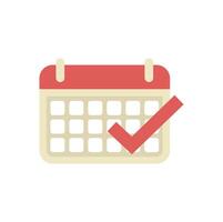 Calendar showing current date with check mark making appointment vector