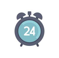 Alarm clock showing twenty four hours for full day cycle concept vector
