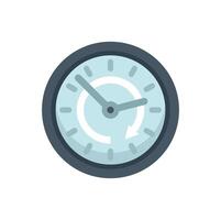 Clock face showing time passing with arrow icon vector