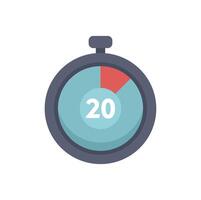 Stopwatch showing 20 seconds passing by on timer vector