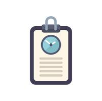 Clipboard showing time management concept with clock and document vector