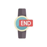 Modern smart watch showing end sign on screen vector