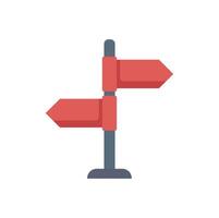 Blank red road sign pointing in two different directions vector
