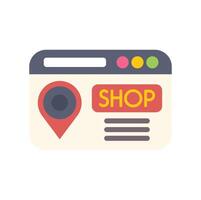 Online shop location showing internet shopping website vector